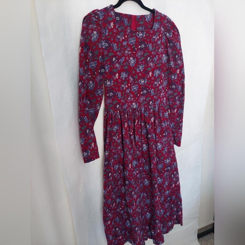 Laura Ashley Red and Purple Floral Dress